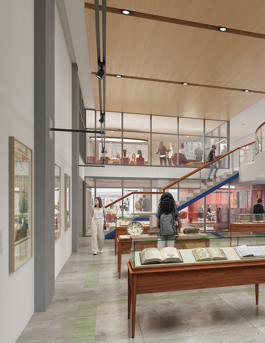 rendering of the new exhibit space to be located in the MD Anderson library