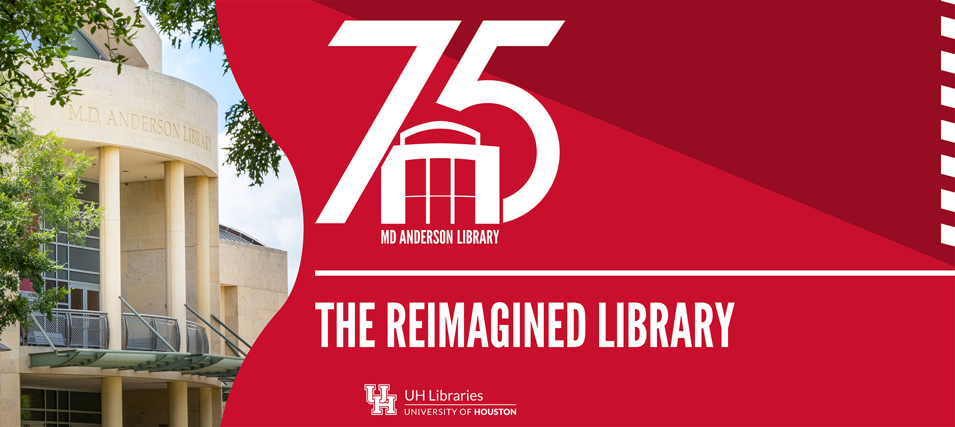 Exterior view of MD Anderson Library from Butler Plaza - The Reimagined Library