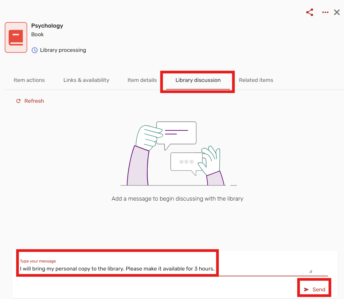 Using the Library Discussion feature