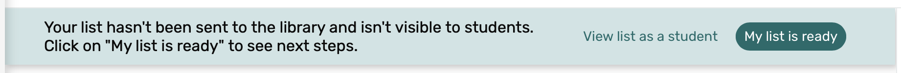 The button to submit a list for library processing